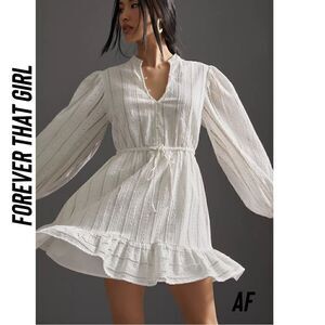 FOREVER THAT GIRL EYELET MINI DRESS NEW WHITE SMALL NWT